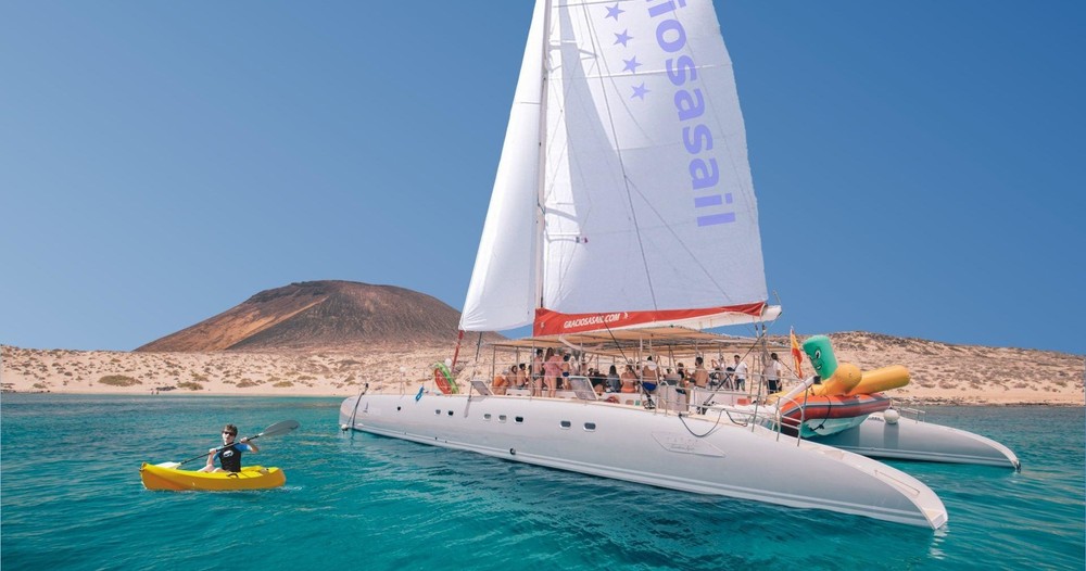 Family enjoying a catamaran sailing experience